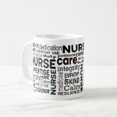 Krankenschwester schätzt schwarze Typografie Kaffeetasse (Vorderseite Links)