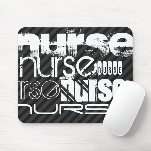 Krankenschwester; schwarz und dunkelgraue Streifen Mousepad (Mit Mouse)