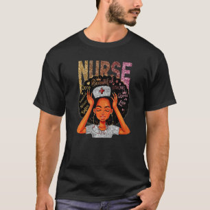 Krankenschwester Schwarze Frau Magie Afro Melanin T-Shirt
