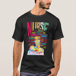 Krankenschwester Schwarze Frau Magie Afro Melanin T-Shirt