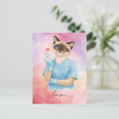 Krankenschwester sendet Mini-Herz mit Liebe Postkarte (Stehend Vorderseite)