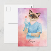 Krankenschwester sendet Mini-Herz mit Liebe Postkarte (Vorne/Hinten)