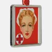 Krankenschwester Silbernes Ornament (Rechts)