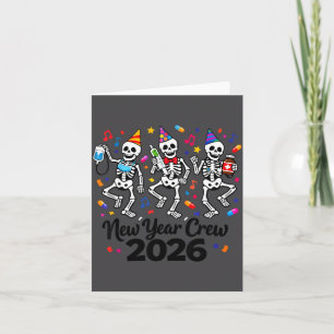 Krankenschwester Skelett Neujahrs-Crew 2026 Lustig Dankeskarte