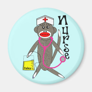 Krankenschwester-Socken-Affe-Geschenke Magnet