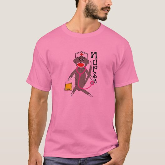 Krankenschwester-Socken-Affe-T - Shirt (Vorderseite)