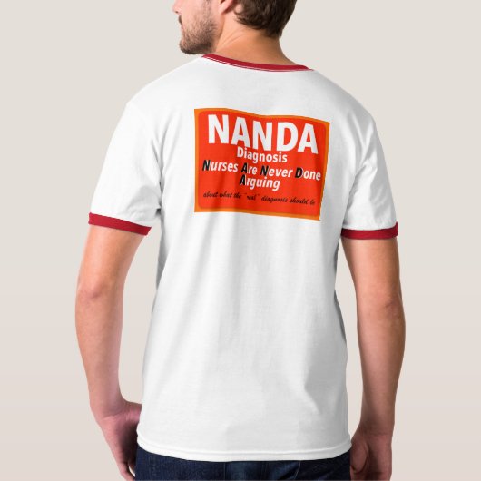 Krankenschwester Spaß: NANDA Print Novelty T-Shirt (Schwarz voll)