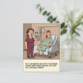 Krankenschwester spricht mit Hühnerkopf-Patienten Postkarte (Stehend Vorderseite)