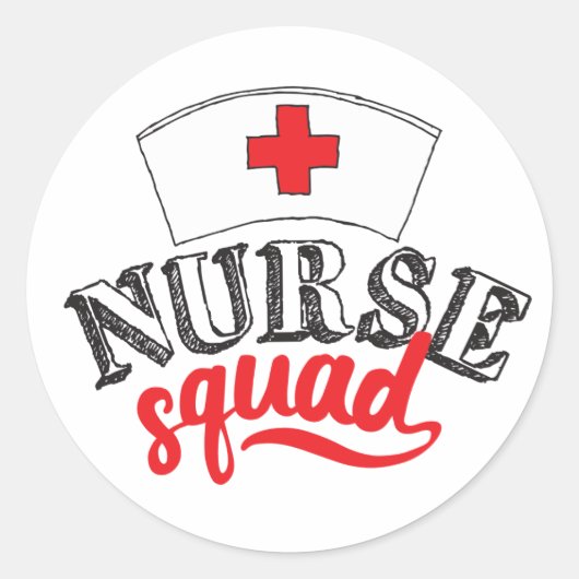 Krankenschwester Squad Krankenpfleger Freunde Kran Runder Aufkleber (Vorderseite)