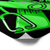 Krankenschwester Stethoscope Green Ri Poster (Ecke)