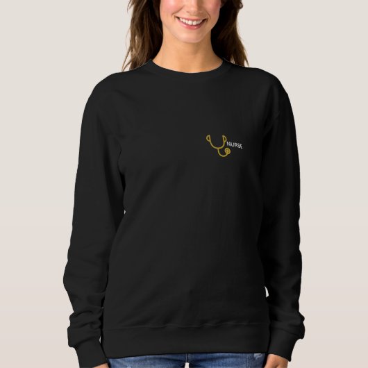 Krankenschwester Stethoskop Links Brust Sweatshirt (Vorderseite)