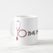 Krankenschwester, Stethoskop, personalisierte Mugs Kaffeetasse (Vorderseite Links)