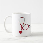 Krankenschwester, Stethoskop, personalisierte Mugs Kaffeetasse (Links)