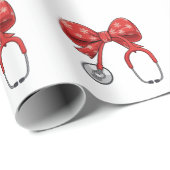 Krankenschwester Stethoskop Weihnachts-Schleife Ko Geschenkpapier (Rolleneckpunkt)