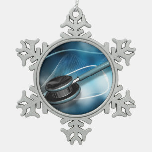 Krankenschwester-Stethoskope Schneeflocken Zinn-Ornament