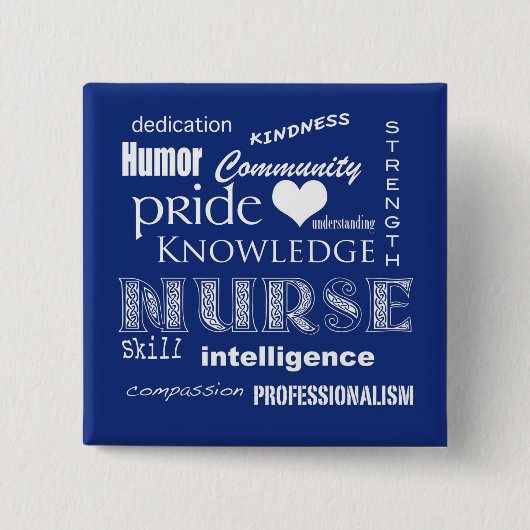Krankenschwester Stolz-Attribute/Blaubeere Button (Vorderseite)