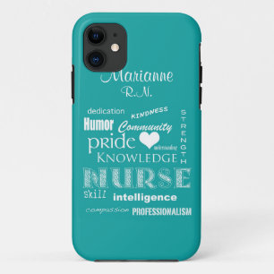 Krankenschwester Stolz-Attribute+Namens/Aqua Case-Mate iPhone Hülle