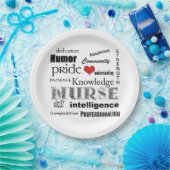 Krankenschwester Stolz-Attribute+Rotes Herz Pappteller (Party)