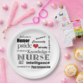 Krankenschwester Stolz-Attribute+Rotes Herz Pappteller (Party)