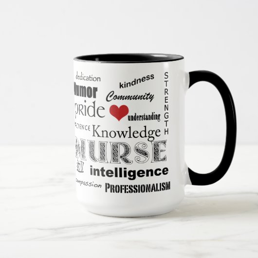Krankenschwester Stolz-Attribute+Rotes Herz Tasse (Rechts)