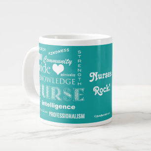 Krankenschwester Stolz-Attribute/Türkis Jumbo-Tasse