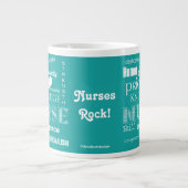 Krankenschwester Stolz-Attribute/Türkis Jumbo-Tasse (Vorderseite)