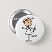Krankenschwester-Strichmännchen-Knopf Button (Vorne & Hinten)