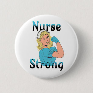 Krankenschwester Strong Vintage Retro Vibes Button