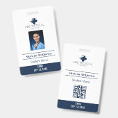 Krankenschwester Student Praktikant QR Code Foto Ausweis (Vorder- & Rückseite)
