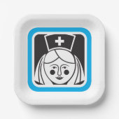 Krankenschwester-Symbol Pappteller (Vorderseite)