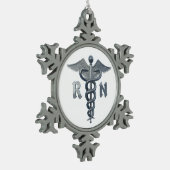 Krankenschwester-Symbol Schneeflocken Zinn-Ornament (Links)