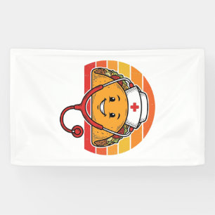 Krankenschwester Taco Retro Vintage Gravur Design_ Banner