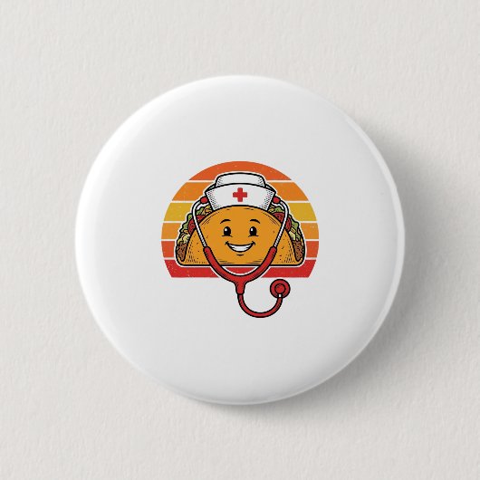 Krankenschwester Taco Retro Vintage Gravur Design_ Button (Vorderseite)