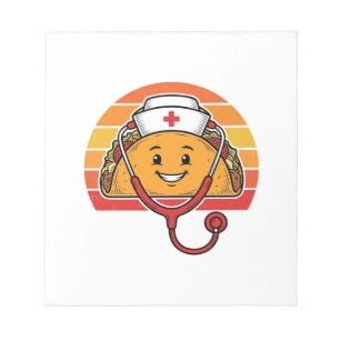 Krankenschwester Taco Retro Vintage Gravur Design_ Notizblock
