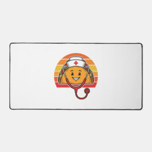 Krankenschwester Taco Retro Vintage Gravur Design_ Schreibtischunterlage