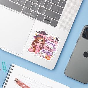 Krankenschwester tagsüber Hexe nachts Kawaii Süße Aufkleber