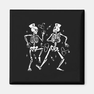 Krankenschwester tanzendes Skelett Halloween-Skele Magnet