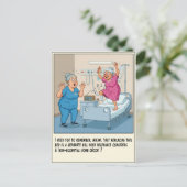 Krankenschwester tanzt mit älterem Patienten - Gut Postkarte (Stehend Vorderseite)