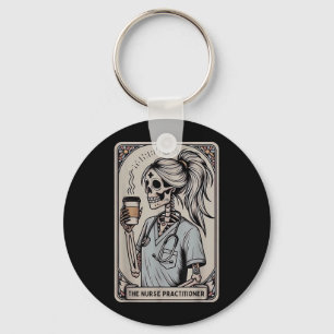 Krankenschwester-Tarotkarte Skelett Halloween Schlüsselanhänger