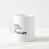 Krankenschwester-Tasse - ich höre zu den Stimmen Kaffeetasse (Vorderseite Links)