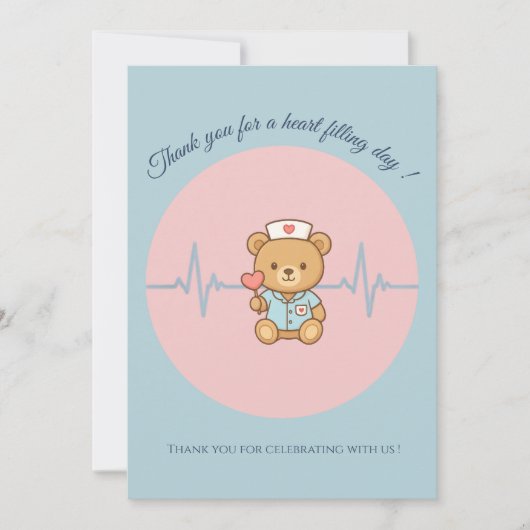 Krankenschwester-Teddybär-Dankeskarten Dankeskarte (Vorderseite)