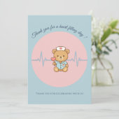 Krankenschwester-Teddybär-Dankeskarten Dankeskarte (Stehend Vorderseite)