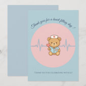 Krankenschwester-Teddybär-Dankeskarten Dankeskarte (Vorne/Hinten)