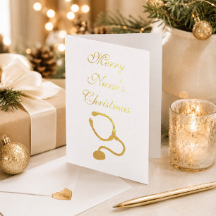 Krankenschwester-Thema Stethoskop Weihnachten Folienkarte