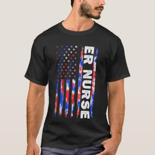Krankenschwester Tie Dye Amerikanische Flagge Vier T-Shirt