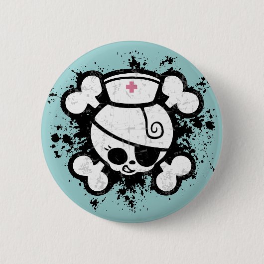Krankenschwester-Transportwagen platsch Button (Vorderseite)