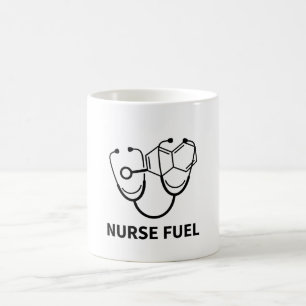 Krankenschwester Treibstoff Koffein Molekül Stetho Kaffeetasse