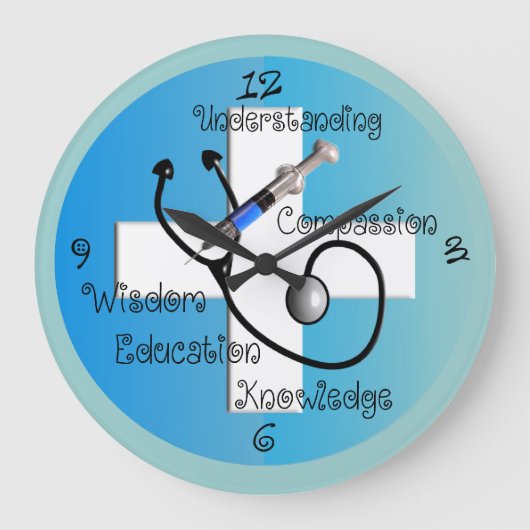 Krankenschwester-Uhr Große Wanduhr (Vorderseite)