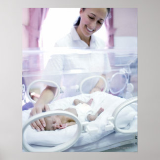 Krankenschwester und Frühgeborene Poster