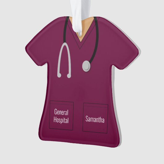 Krankenschwester und Lila Beruf Ornament (Vorderseite)